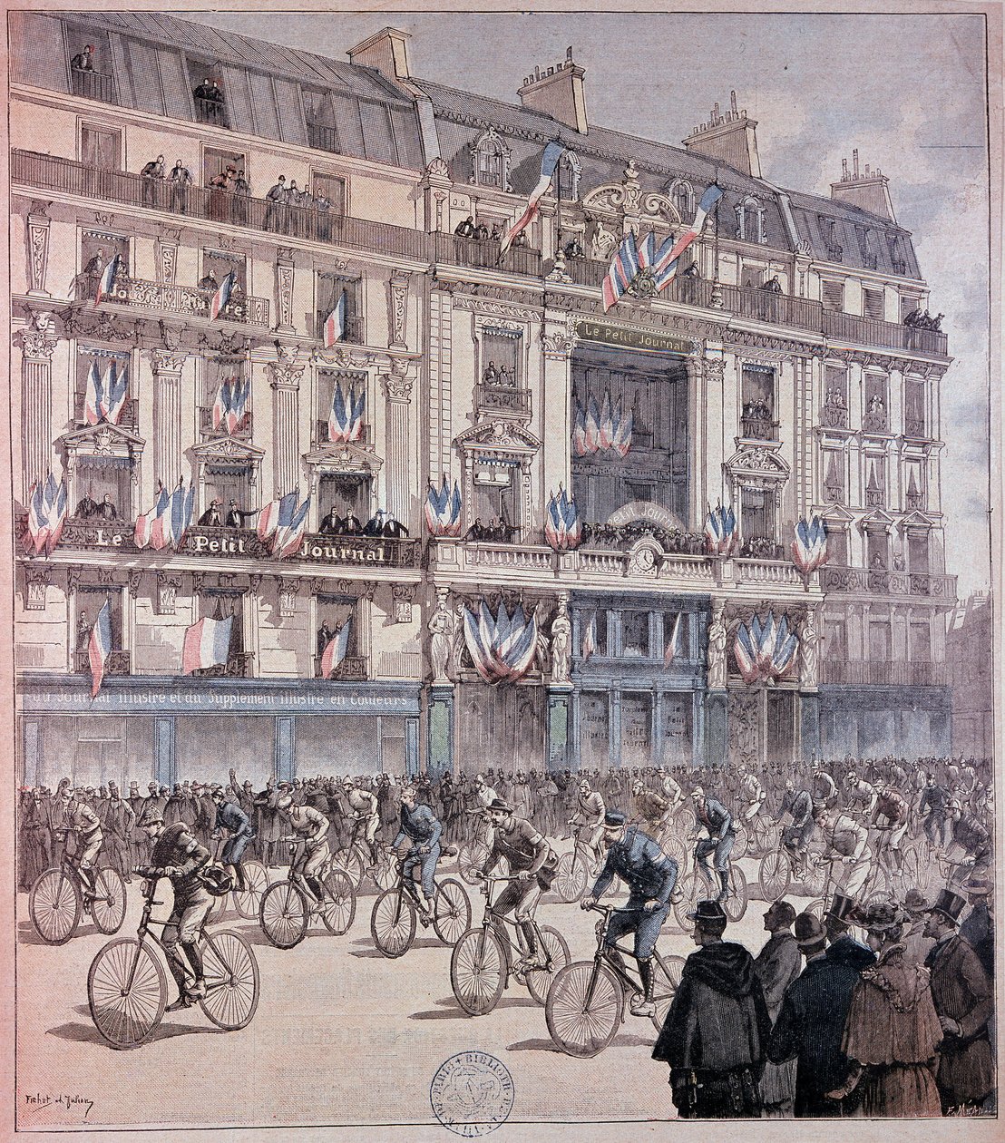 A largada da corrida Paris-Brest - no "Diário Petity" de 12/09/1891 de Unknown artist