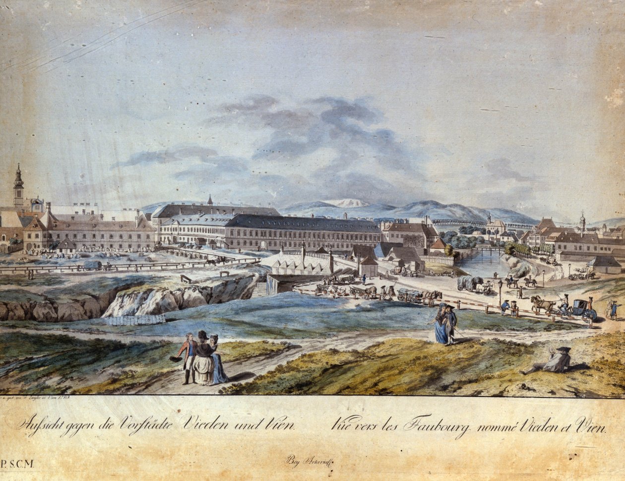 Os subúrbios de Viena (Vieden), na Áustria, no século XIX de Unknown artist