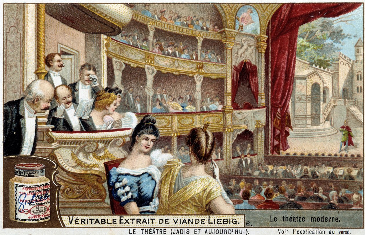 O teatro no século XIX - Autocolante publicitário Liébig de Unknown artist