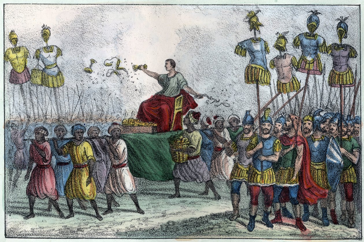O triunfo de Bélisaire (Belisarius) (v. 505-565), General Byzantine. Ele toma posse do Norte de África a partir dos Vândalos em 533-534.in" L