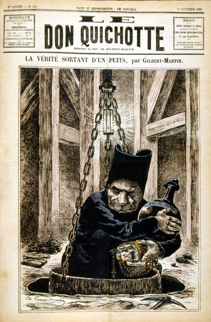 A verdade saindo de um poço - em Le Don Quixote du 27/10/1882 de Unknown artist