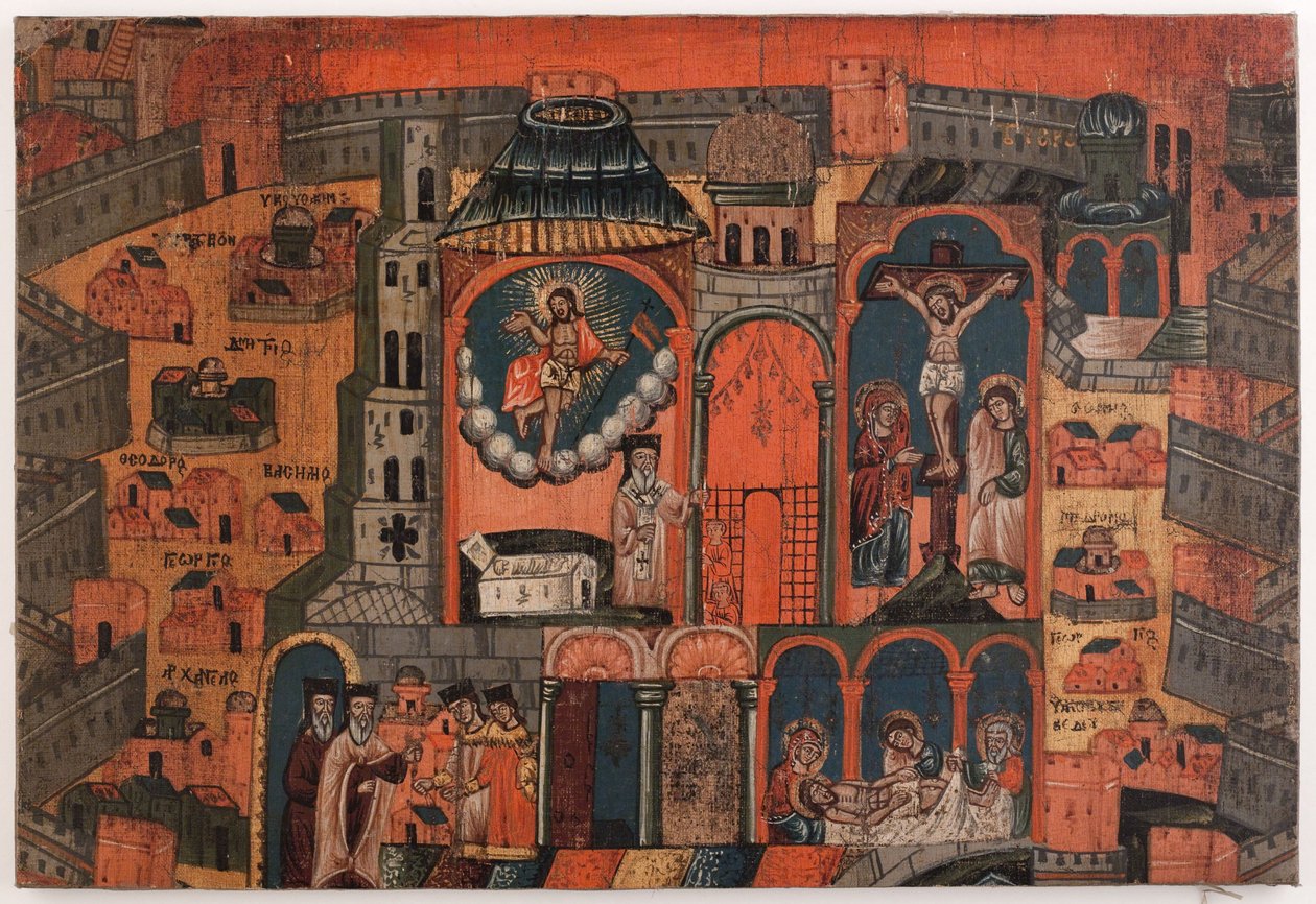 A semana da renovação. Tela comemorativa dos peregrinos de Jerusalém de Unknown artist