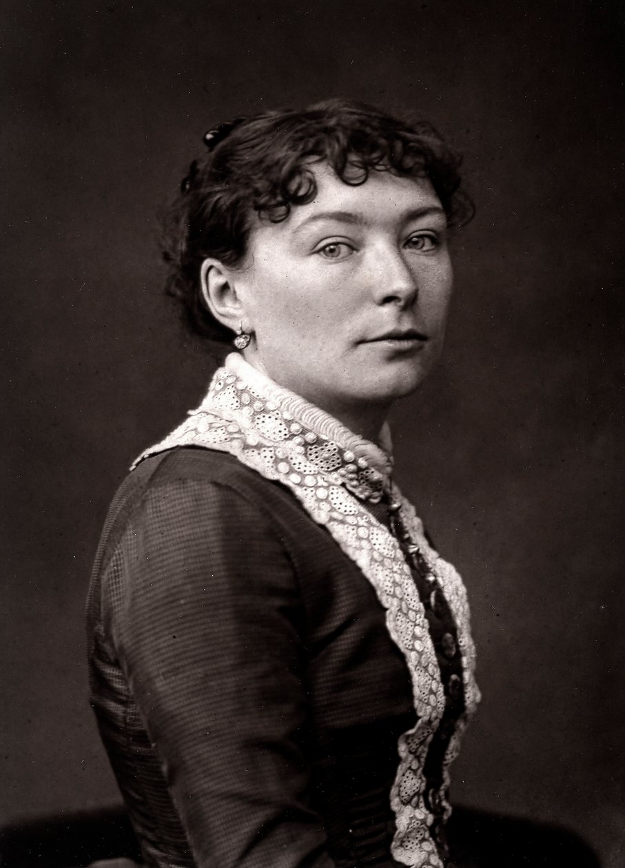 A mulher artista Virginie-Elodie Demont-Breton retratada por ocasião do Salão de Paris em 1883 de Unknown