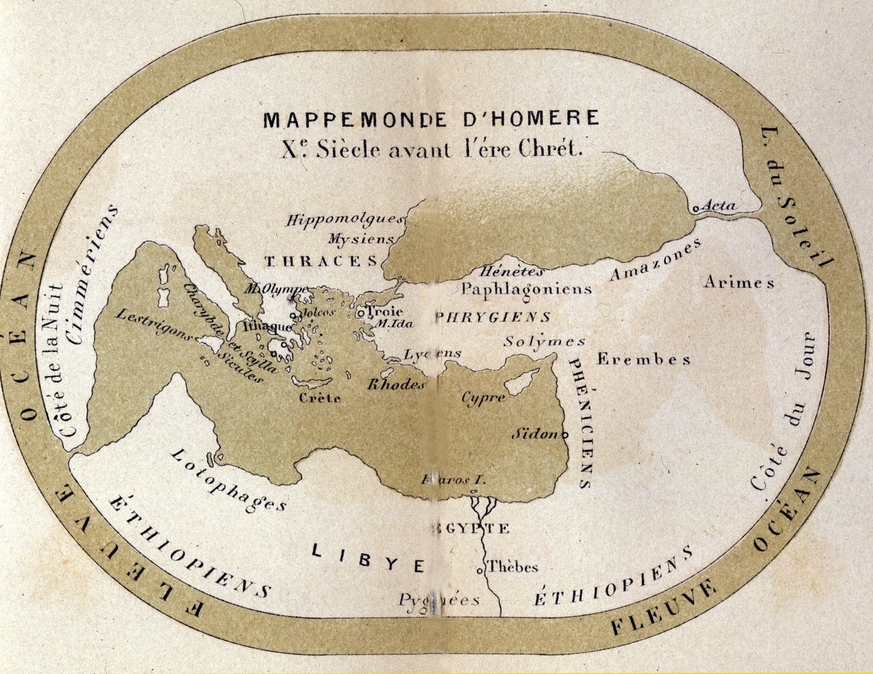 O mapa do mundo de Homero. Século IX AC. de Unknown artist