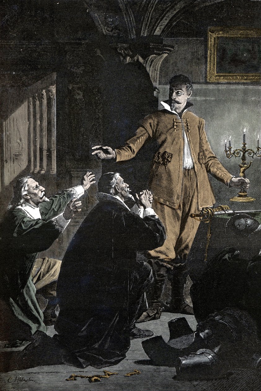 Guerra dos Trinta Anos: Wallenstein advertiu - Guerra dos Trinta Anos (1618-1648): Isolado em Boheme, Albrecht (Albert) von Wallenstein (Waldstein) (1583-1634) roído pela incerteza e superstições cercado por médicos e astrólogos de Unknown artist