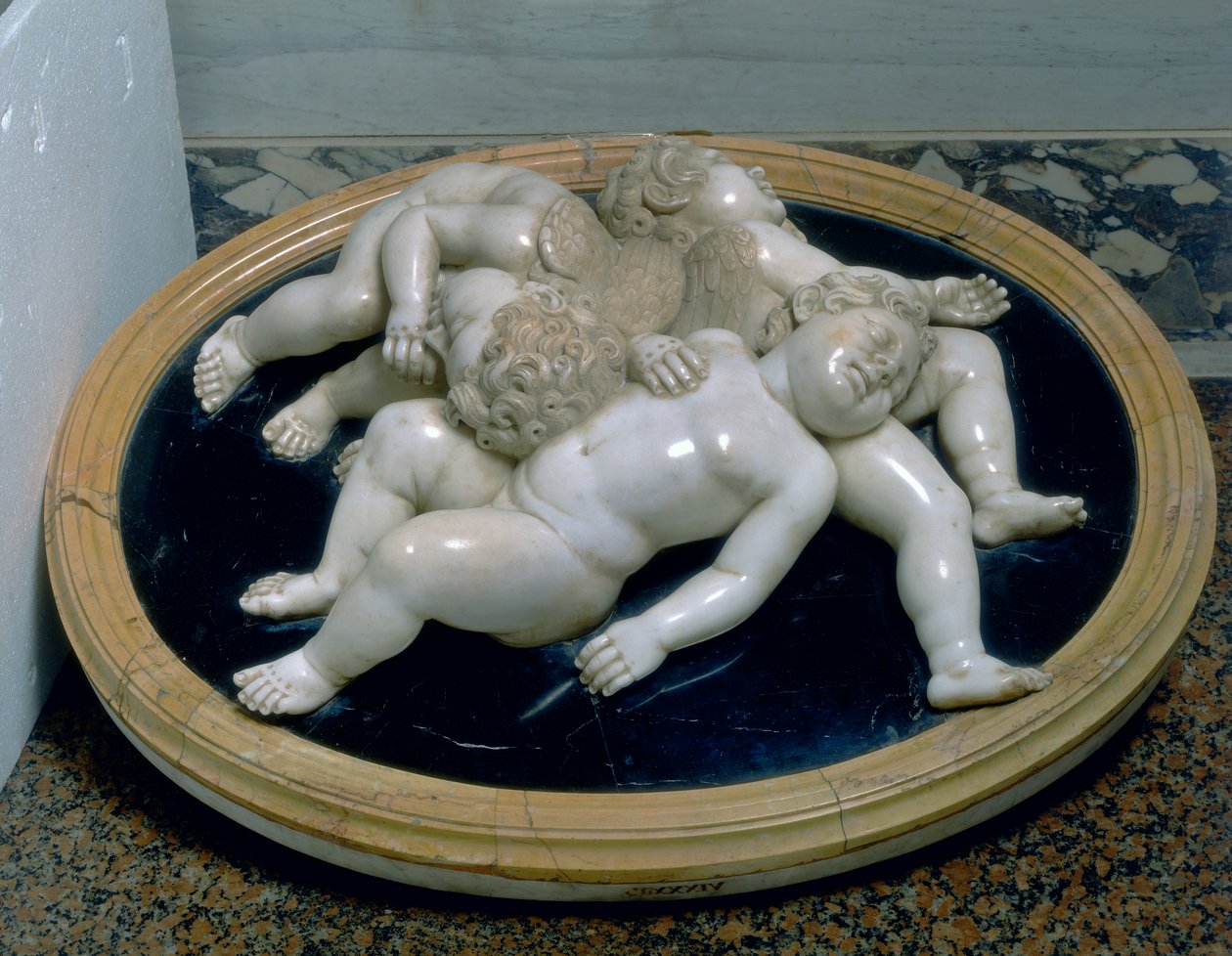 Três putti adormecidos de Unknown artist