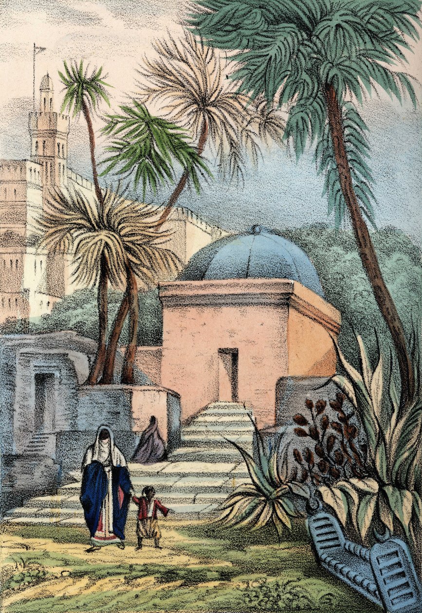 Túmulos dos habitantes mouros de Argel em um cemitério de Bab-el-Oued de Unknown artist