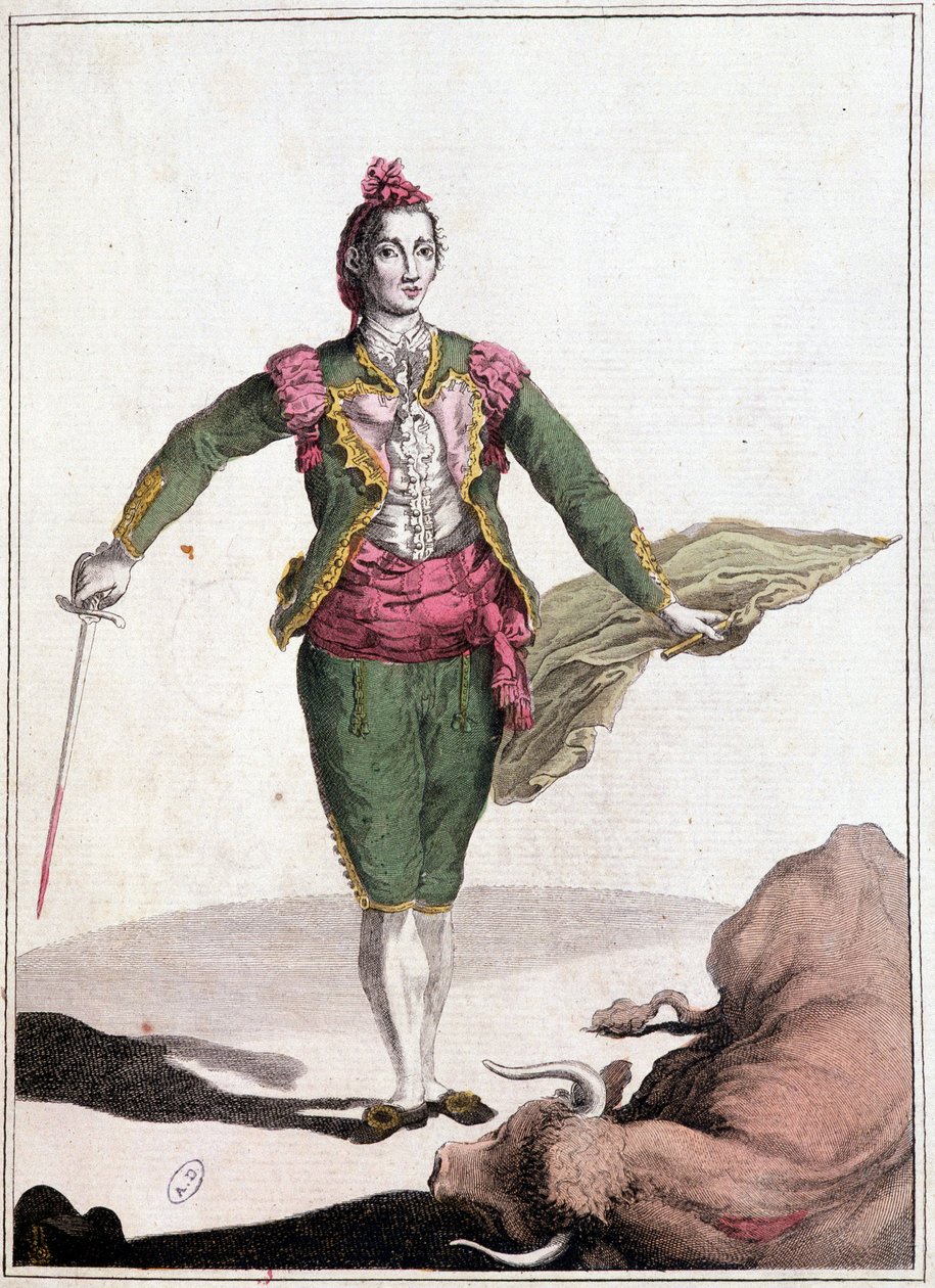Fato do Toreador, o famoso Joaquin Costillares, depois de derrubar o touro, em 1825. de Unknown artist