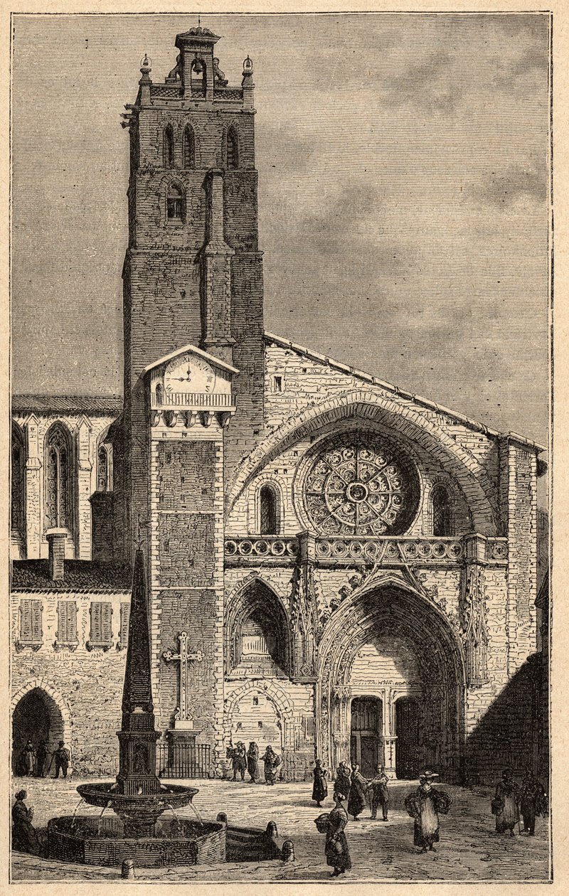 Catedral de Toulouse - Cathedrale Saint-Etienne de Toulouse - (Saint Etienne) gravura em "PATRIE" - DESCRIÇÃO PECTUREQUIREQUE DE LA FRANCE EN 6 VOLUES BY LUCIEN HUARD - final séc. XIX de Unknown artist