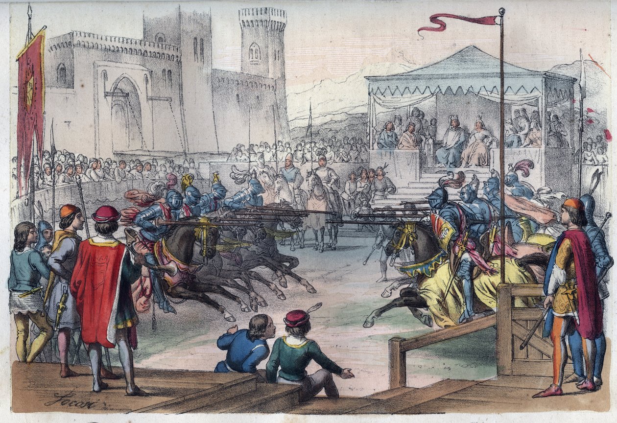 Torneio por ocasião do casamento de Isabel (Isabel, Elizabeth) de Baviere (1371-1435) e Carlos VI - Torneio por ocasião do casamento de Isabel (Isabel, Elizabeth) da Baviera (1371-1435) e Carlos VI da França - gravura de de Unknown artist