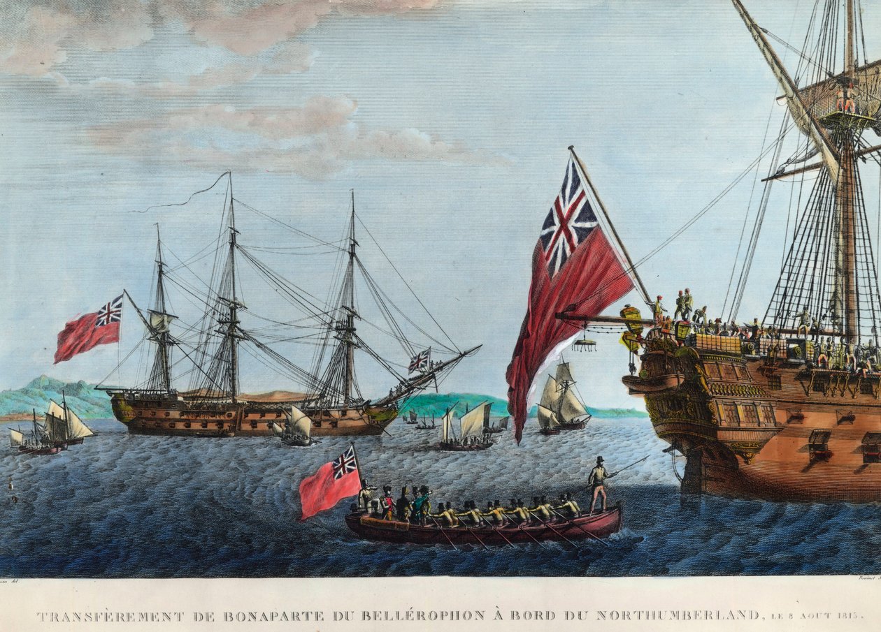 Transferência de Napoleão 1 de Bellerophon para Northumberland em 8 de agosto de Unknown artist