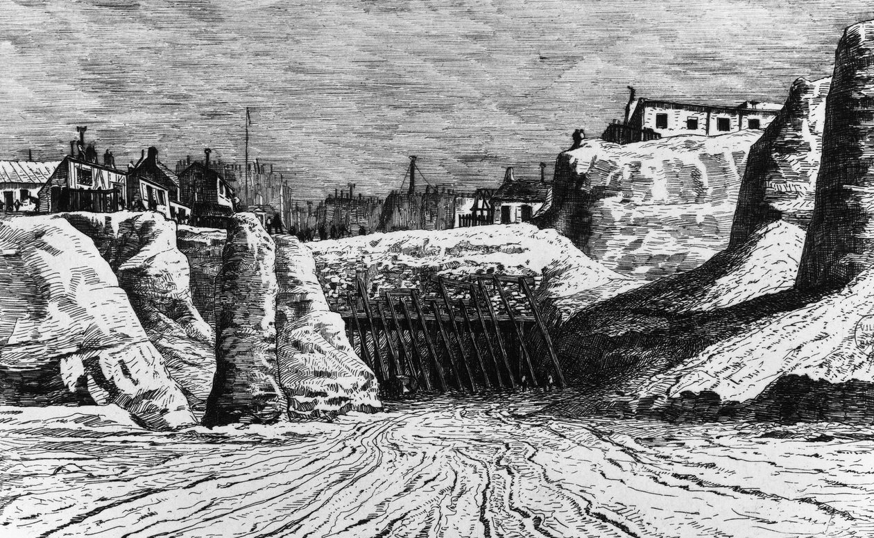 Transformações de Paris sob o Segundo Império, Haussmann Paris: destruição da pequena Polónia para a construção do Boulevard Malesherbes, Bibl. cidade histórica de Paris de Unknown artist