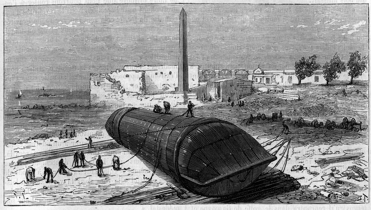 Transporte do obelisco conhecido como "Aiguille de Cleopatre" do Egipto para a Inglaterra de Unknown artist