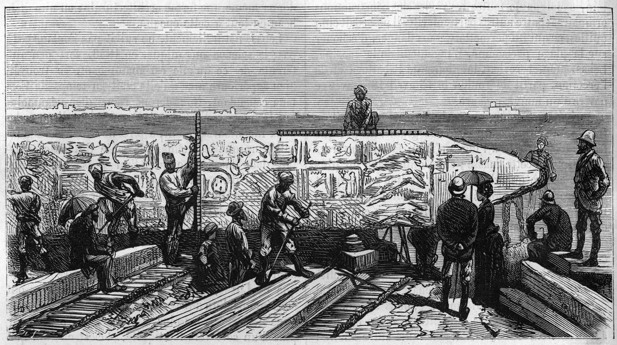 Transporte do obelisco conhecido como "Aiguille de Cleopatre" do Egipto para a Inglaterra de Unknown artist