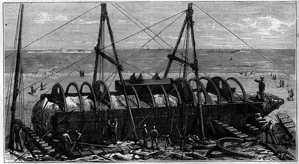 Transporte do obelisco conhecido como "Needle of Cleopatre" do Egito para a Inglaterra de Unknown artist