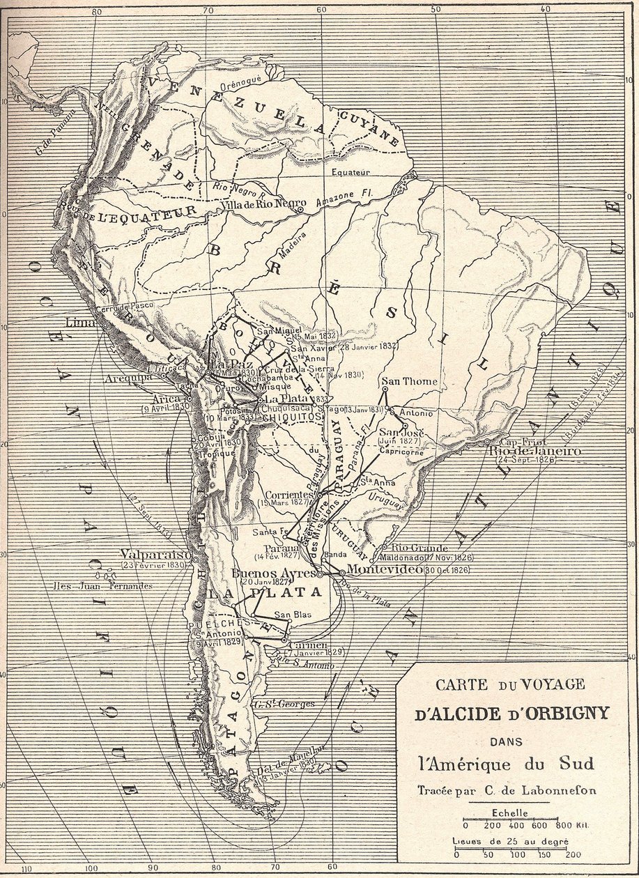 Mapa de viagem de Alcide d