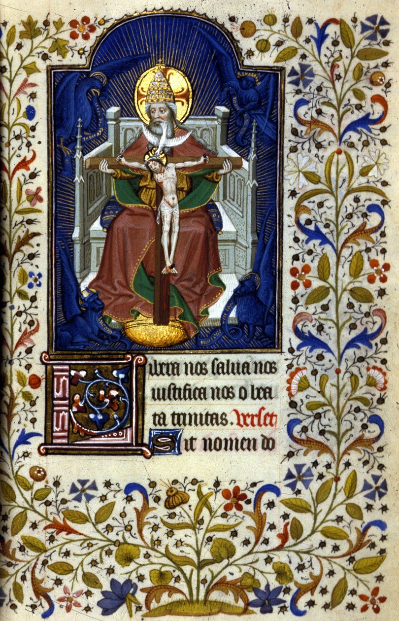 Trinity. Miniatura, início do século XV. Biblico. Trivulziana, Milão. de Unknown artist