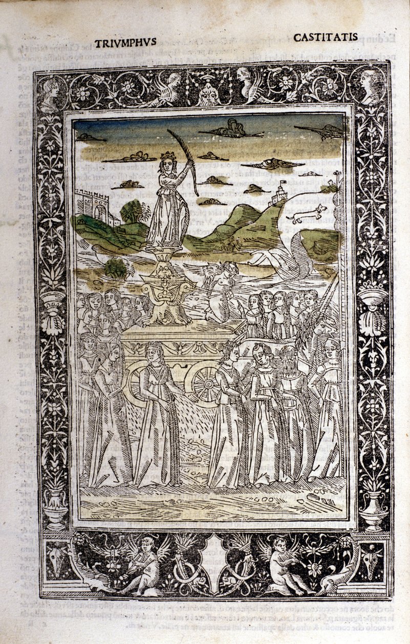 Triunfo da Castidade de Petrarca (Francesco Petrarca). Biblia miniatura. Trivulziana, Milão. de Unknown artist
