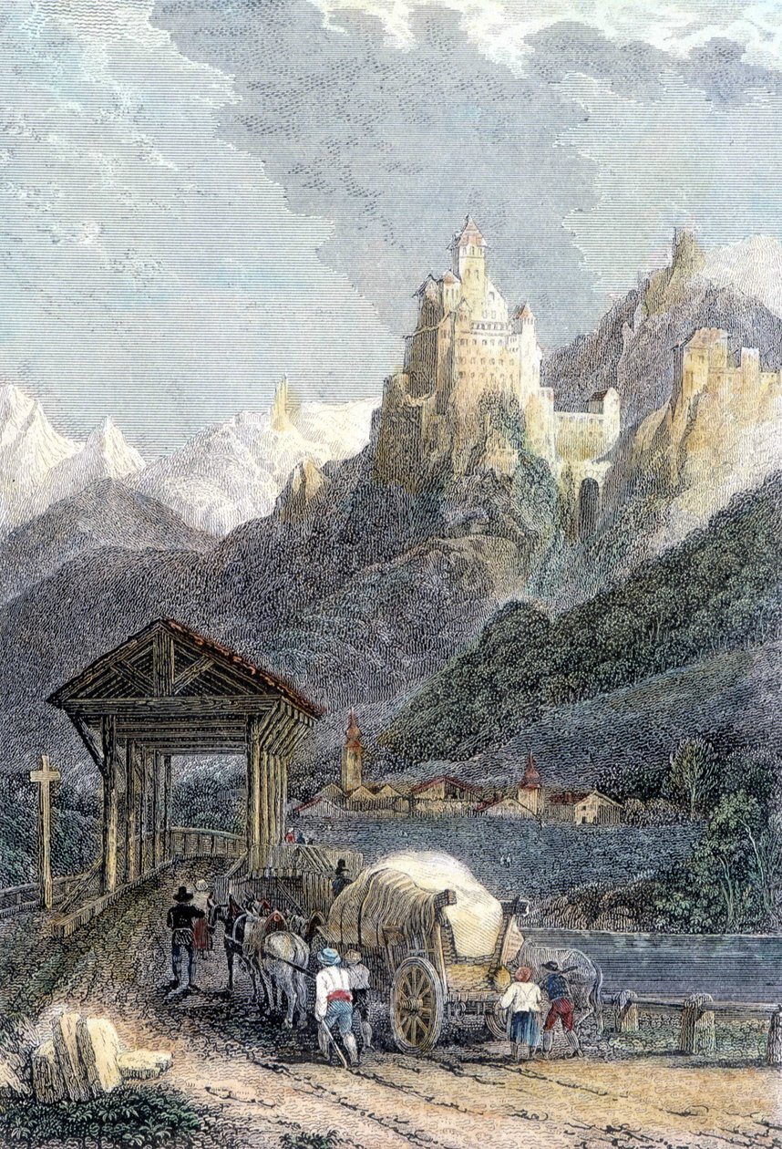 Castelo de Trostburg, no Tirol. de Unknown artist