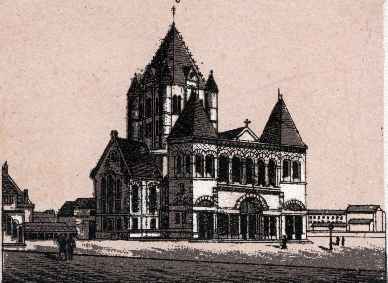 Igreja Trynity em Nova York, EUA em "The world illustrates 168 views" Sem data (final do século 19) de Unknown artist