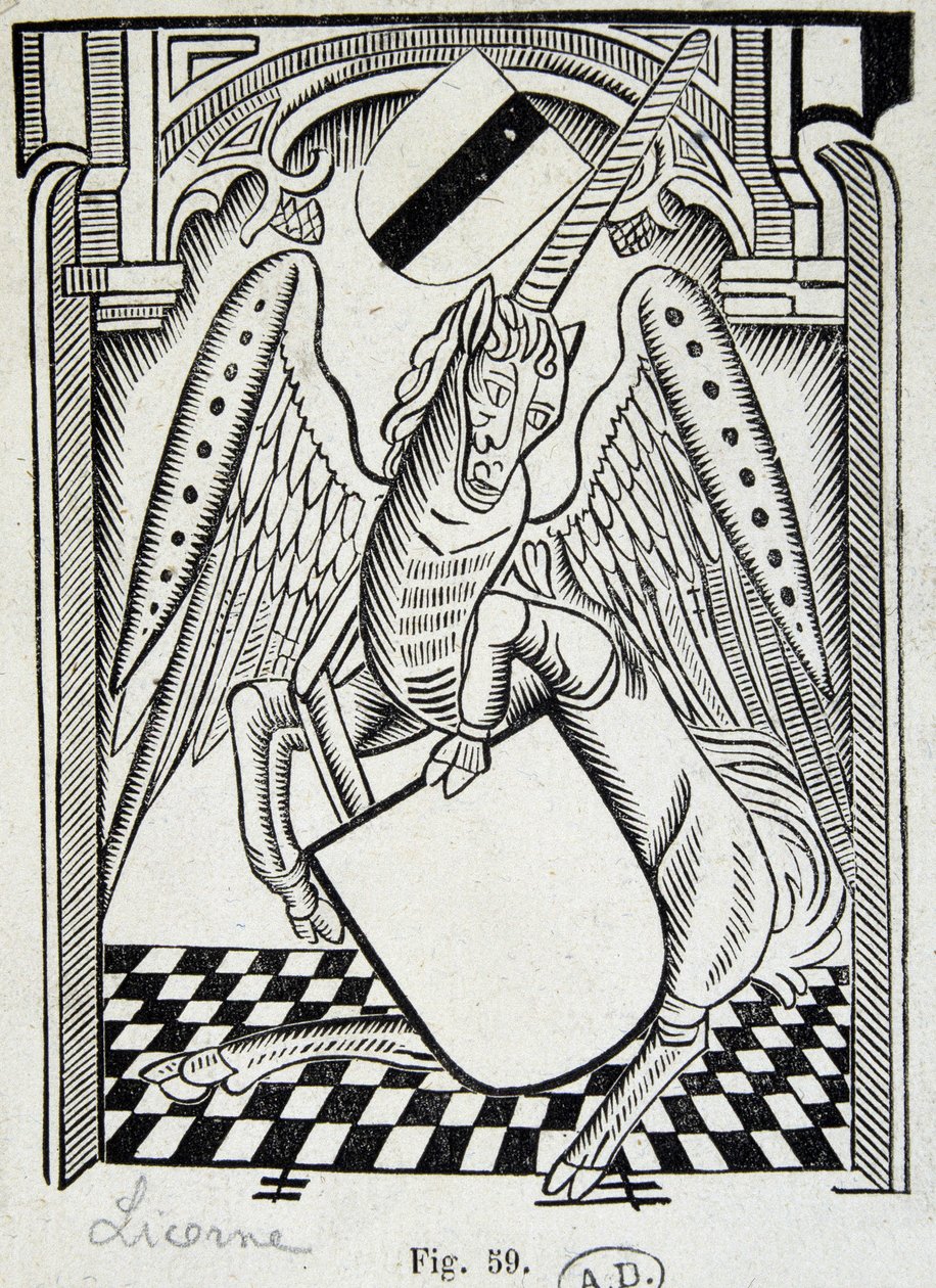 Unicórnio - gravura do século XV de Unknown artist