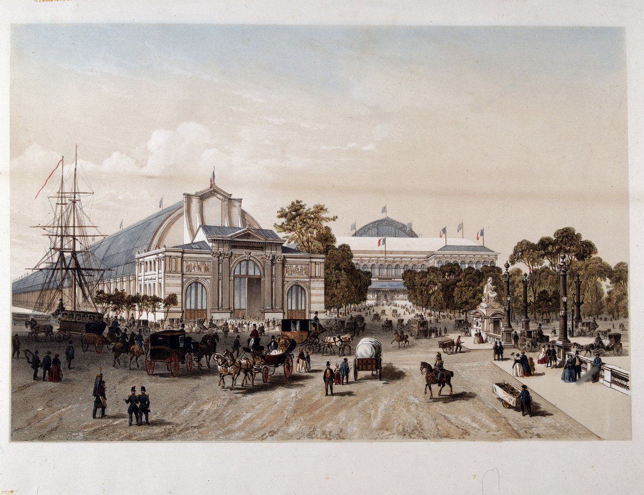 Exposição Universal de 1855: o Palácio da Indústria - Litografia de Unknown artist