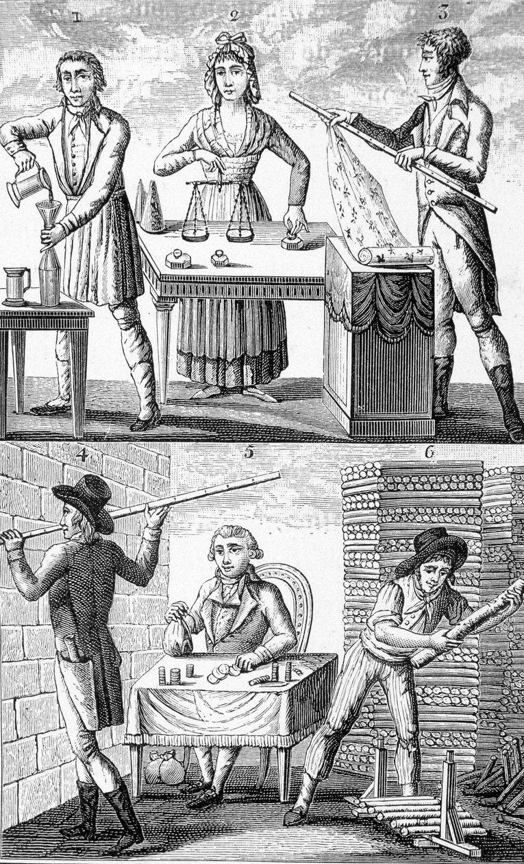 Uso de novos pesos e medidas em 1795. de Unknown artist