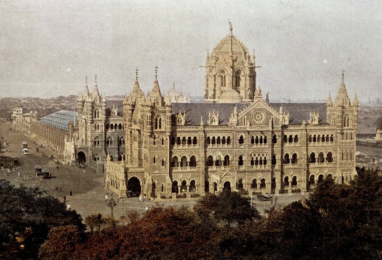 Estação Victoria em Mumbai, final do século XIX de Unknown artist