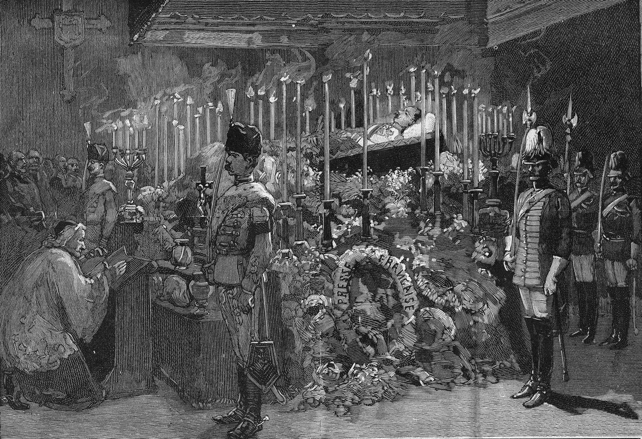 Viena 1889: a capela ardente do Arquiduque Rodolfo dos Habsburgos (1858 - 1889) de Unknown artist