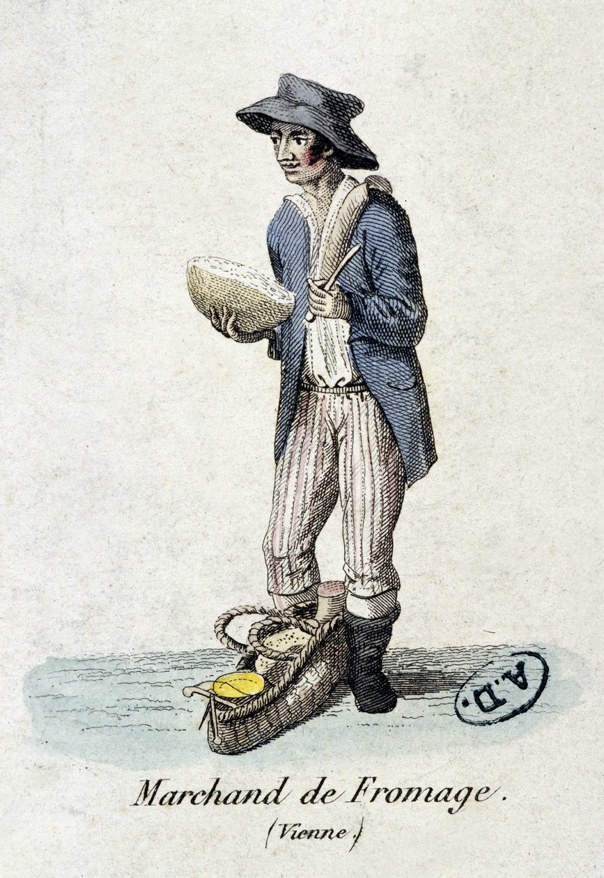 Viena comerciante de queijo - gravura de Unknown artist