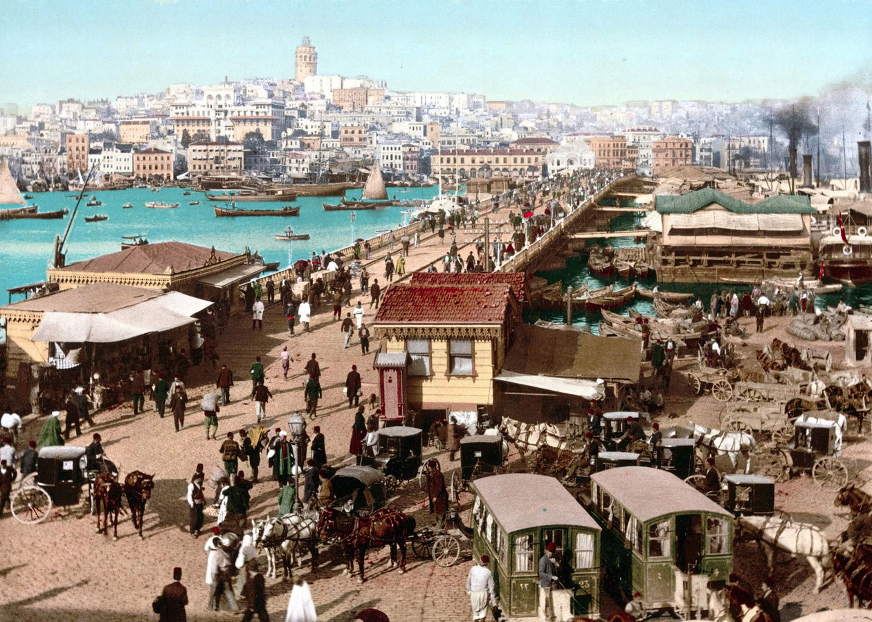 Vista de Constantinopla. Fotocrómio v. 1890. de Unknown artist