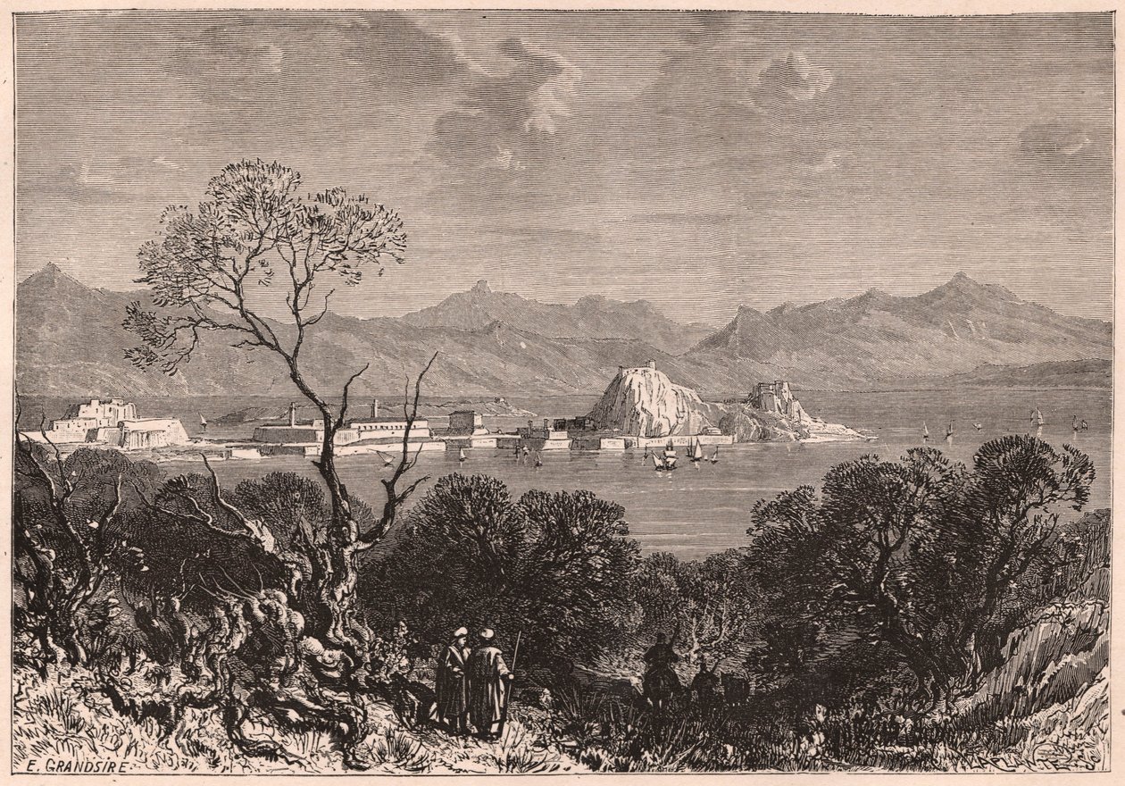 Vista de Corfu durante o século XIX de Unknown