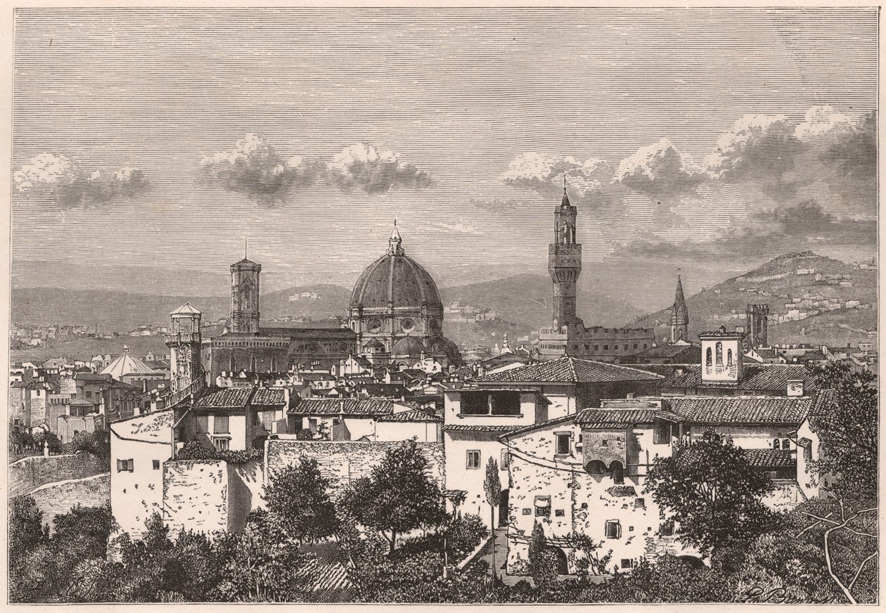 Vista de Florença no século XIX de Unknown