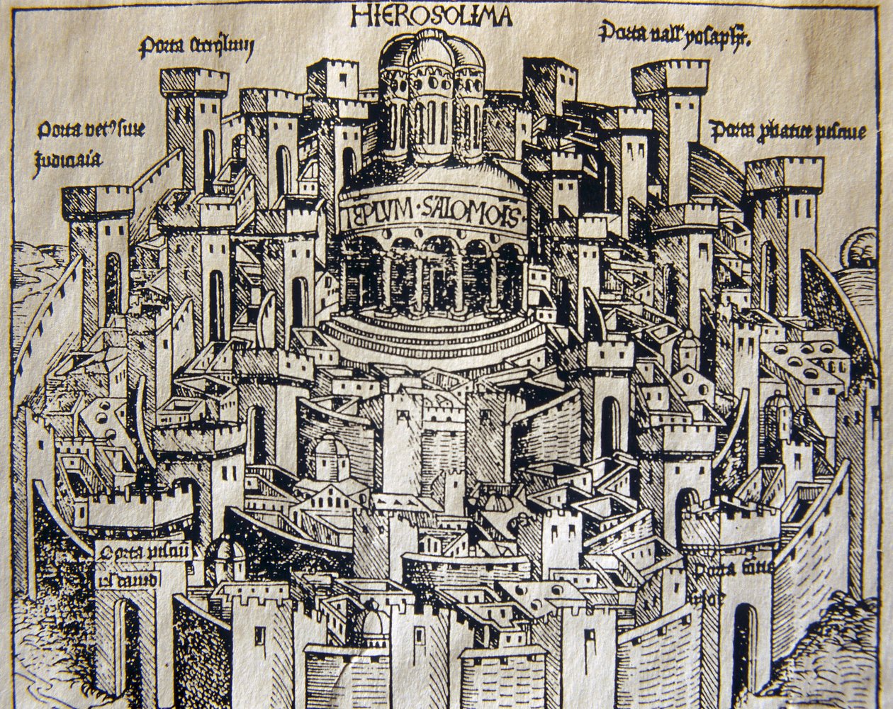 Vista de Jerusalém na Idade Média de Unknown artist