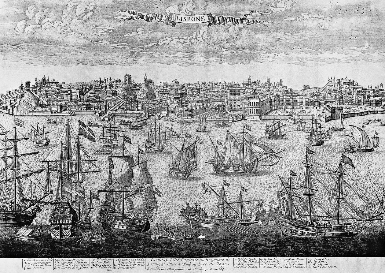 Vista de Lisboa, gravura, Portugal de Unknown artist
