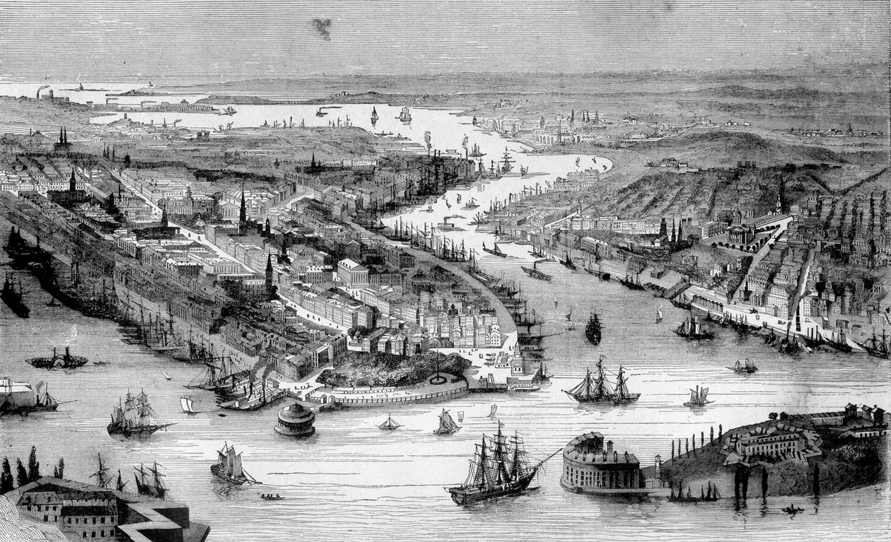 Vista de Nova York por volta de 1840. de Unknown artist