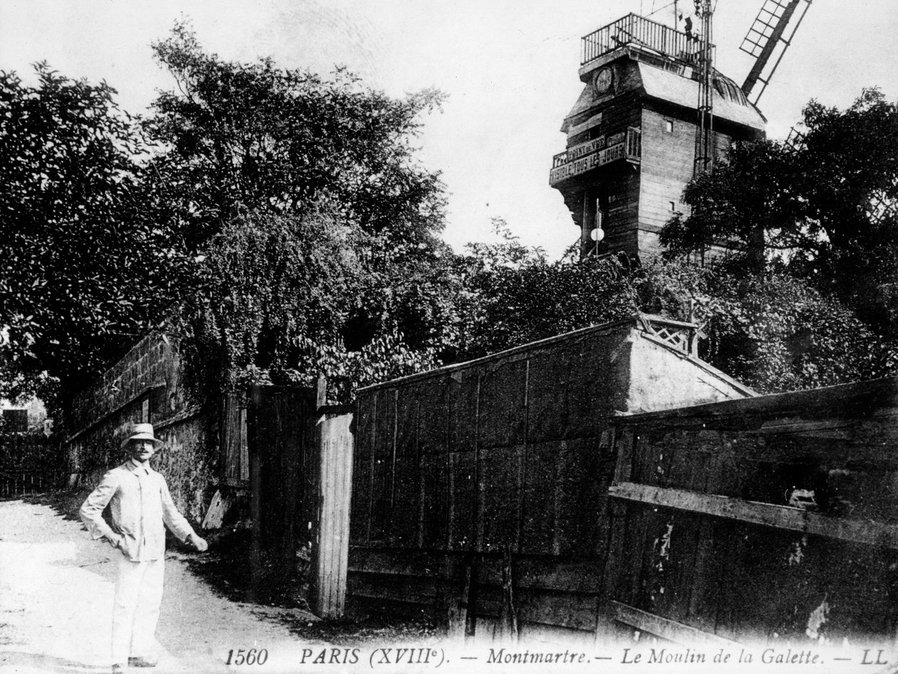 Vista de Paris: Le Moulin de la Galette, Quartier Montmartre de Unknown artist