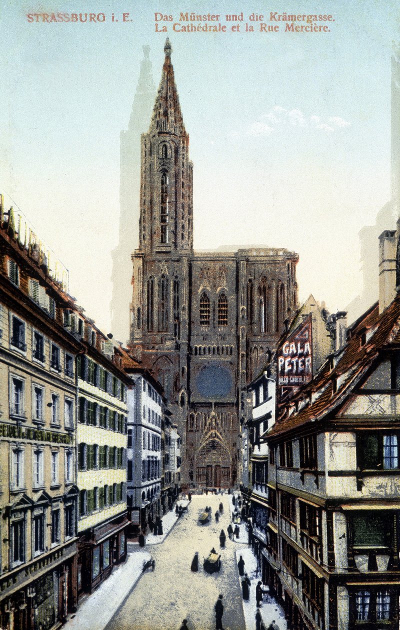 Vista da Catedral de Estrasburgo no final do século XIX de Unknown artist