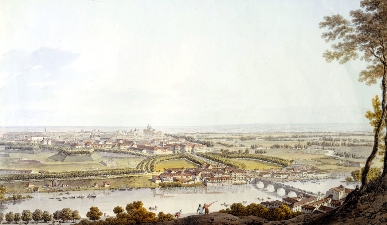 Vista de Turim. Gravura de 1810. de Unknown artist