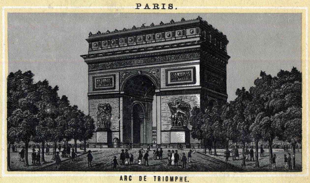 Vista do Arco do Triunfo em Paris. de Unknown artist