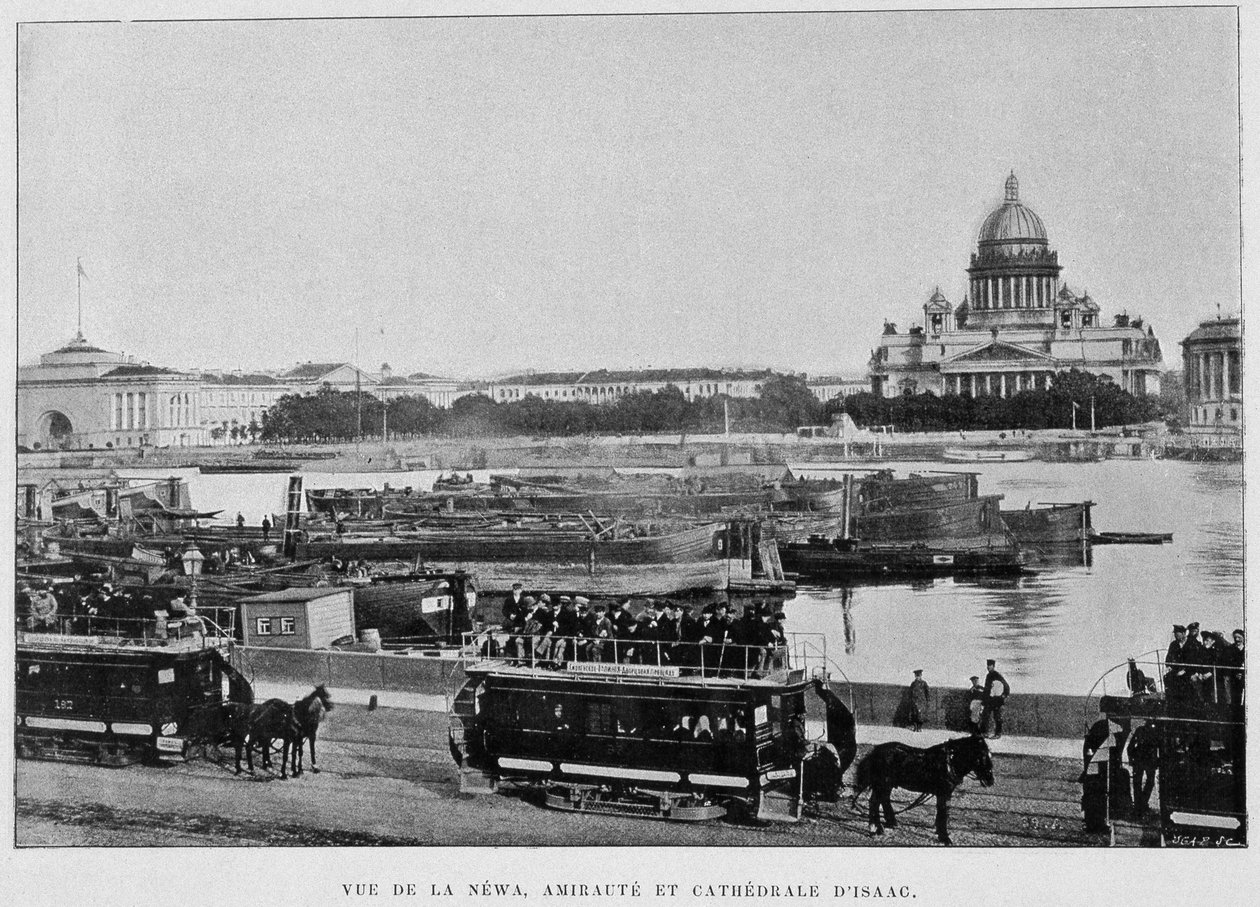 Vista da Newa, Almirantado e Catedral de Isaac. São Petersburgo. de Unknown artist
