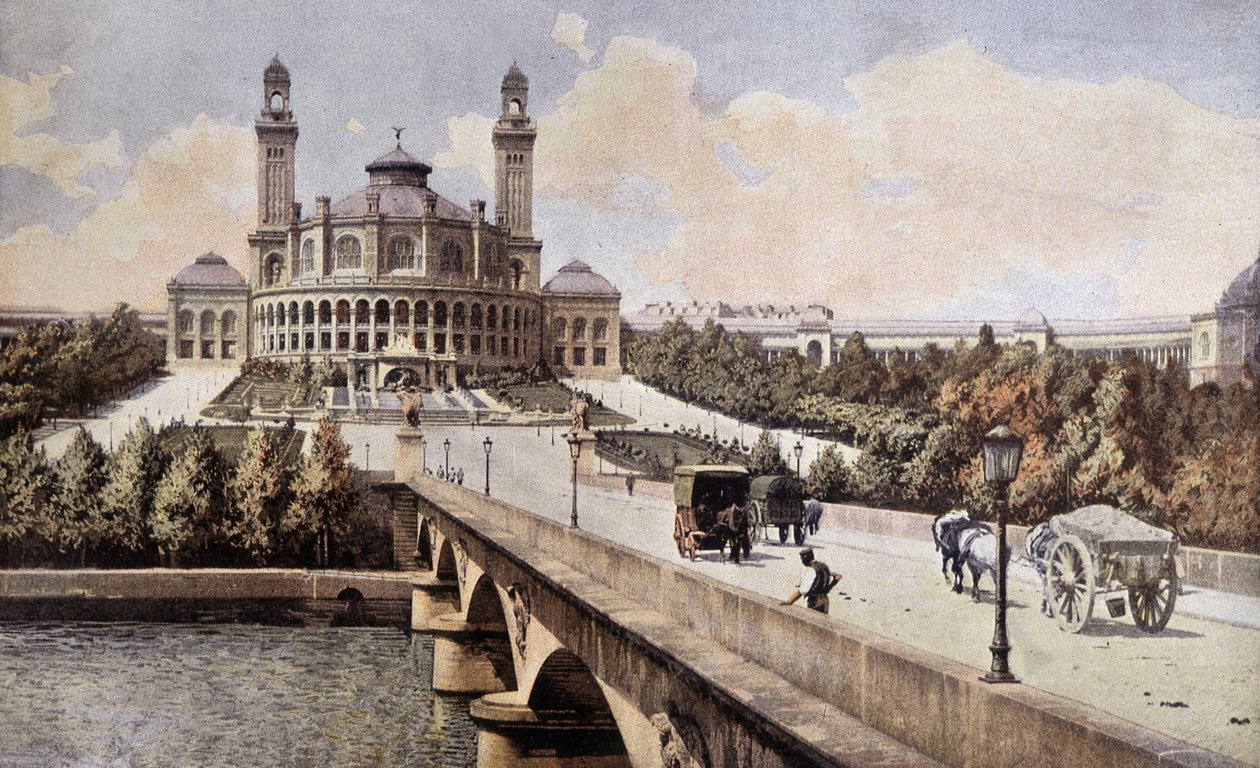 Vista do Palais du Trocadero (Paris) em 1898. de Unknown artist