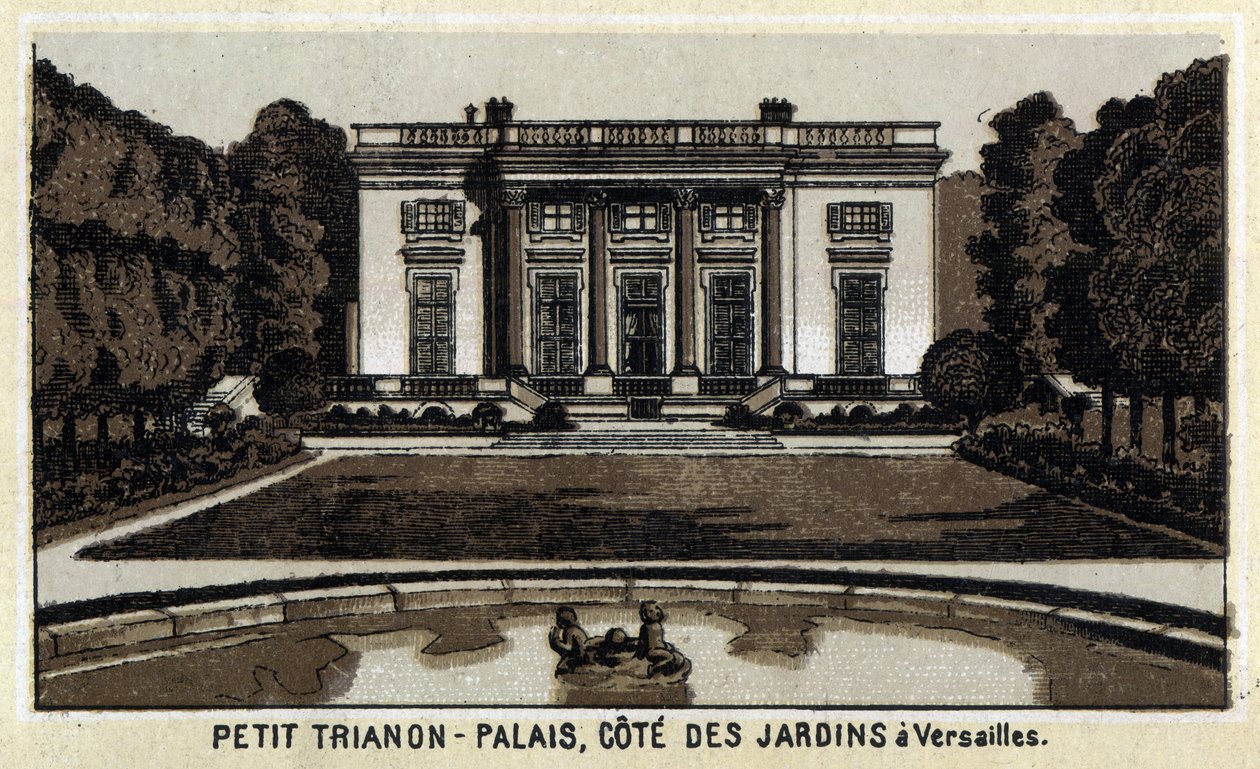 Vista do Peer Trianon nos jardins de Versailles. de Unknown artist