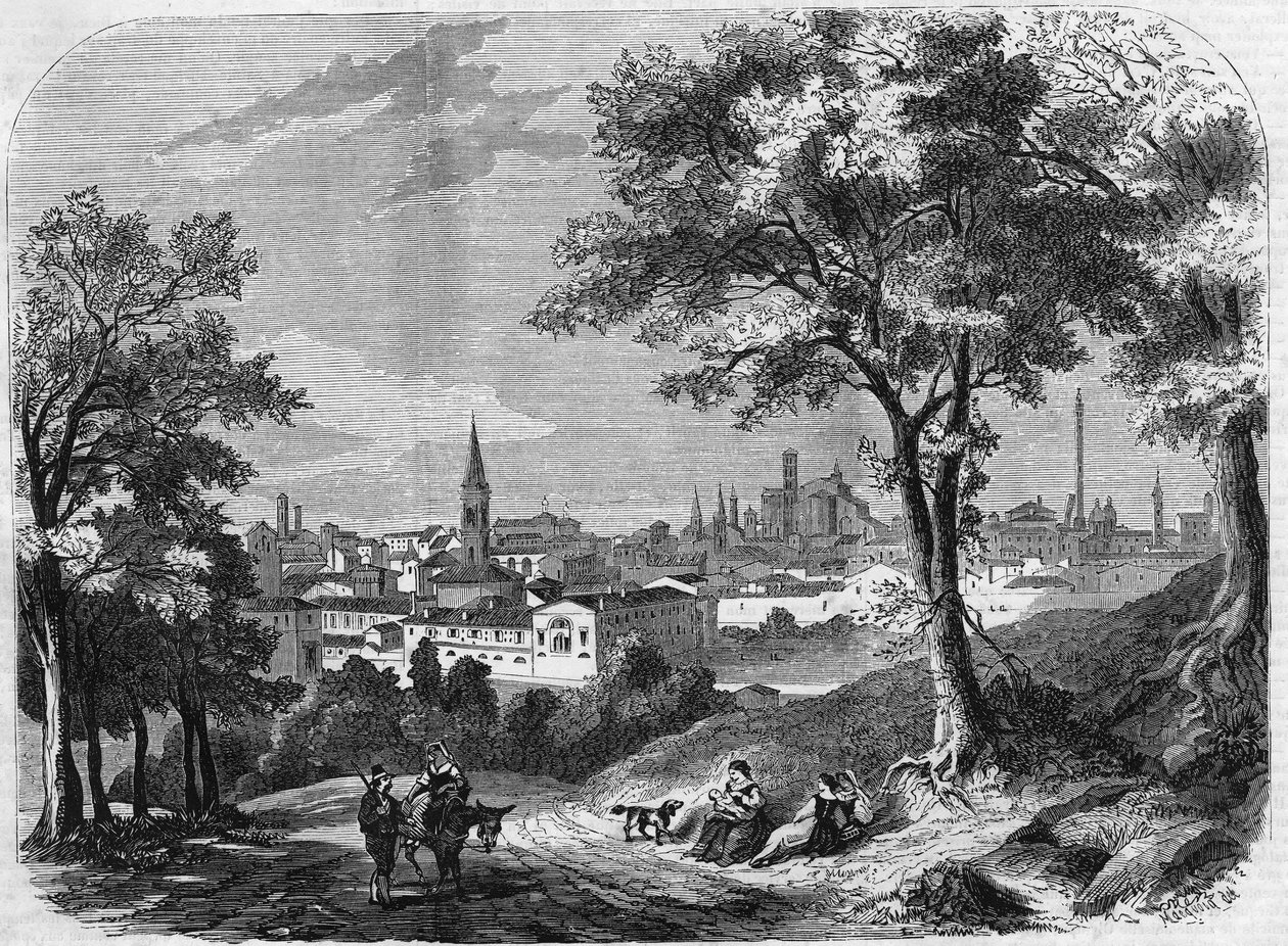 Vista da cidade de Bolonha, na Itália, em 1860. de Unknown artist
