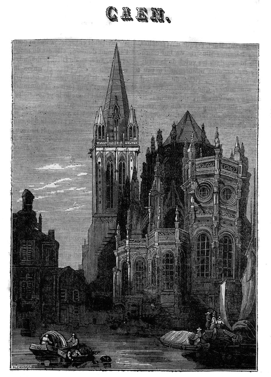 Vista da cidade de Caen, na Normandia, no século XIX. de Unknown artist