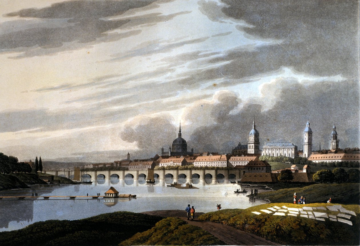 Vista da cidade de Dresden na Alemanha. 1815. de Unknown artist
