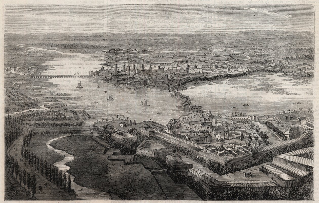 Vista da cidade de Mântua (Mantova, Mântua) no século XIX de Unknown artist