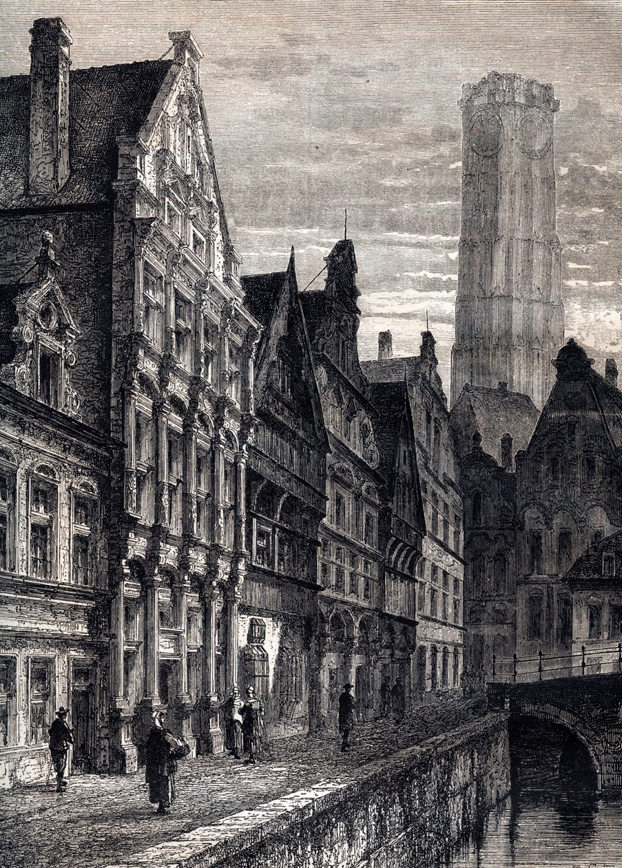 Vista da cidade de Mechelen na Bélgica - Vista da cidade de Mechelen na Bélgica - ca. 1867 de Unknown artist