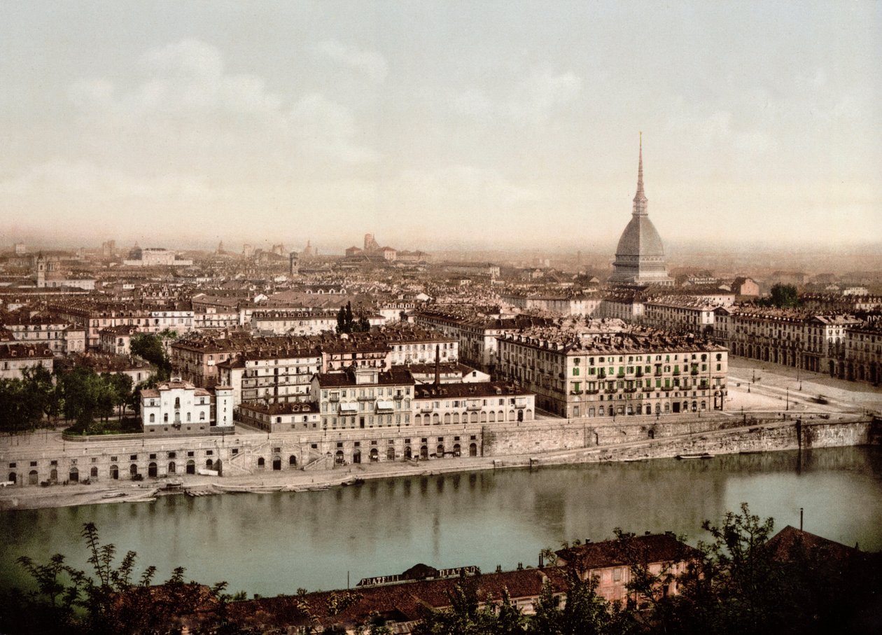 Vista da cidade de Turim (Torino) na Itália em 1890 de Unknown artist
