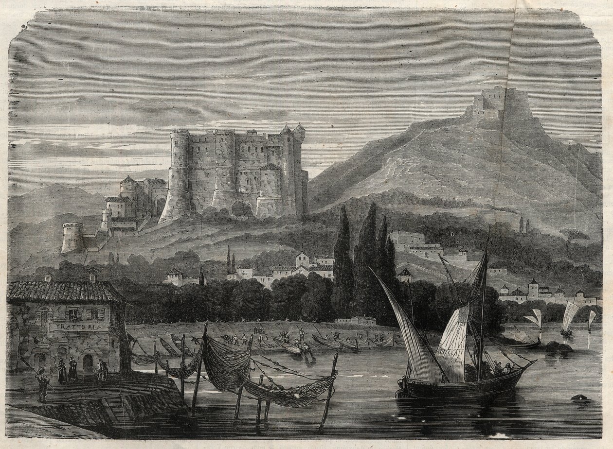 Vista dos fortes de La Spezia na Itália. Gravura em "O Universo Ilustre". de Unknown artist